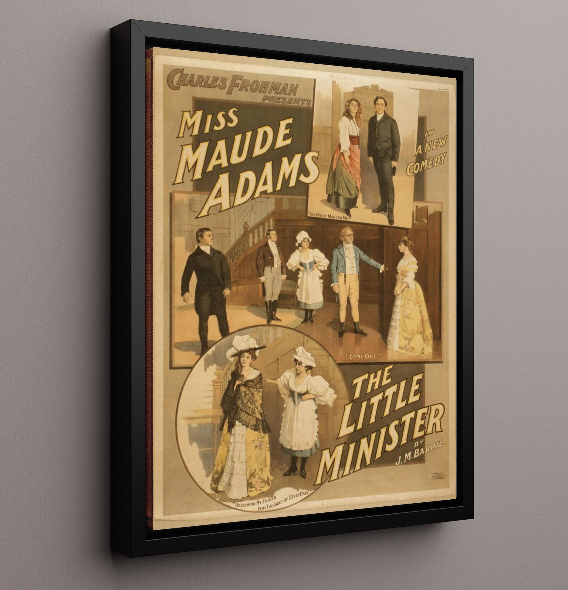The Little Minister - Classic Stage Production - Theater Poster - 16x20 Framed Canvas