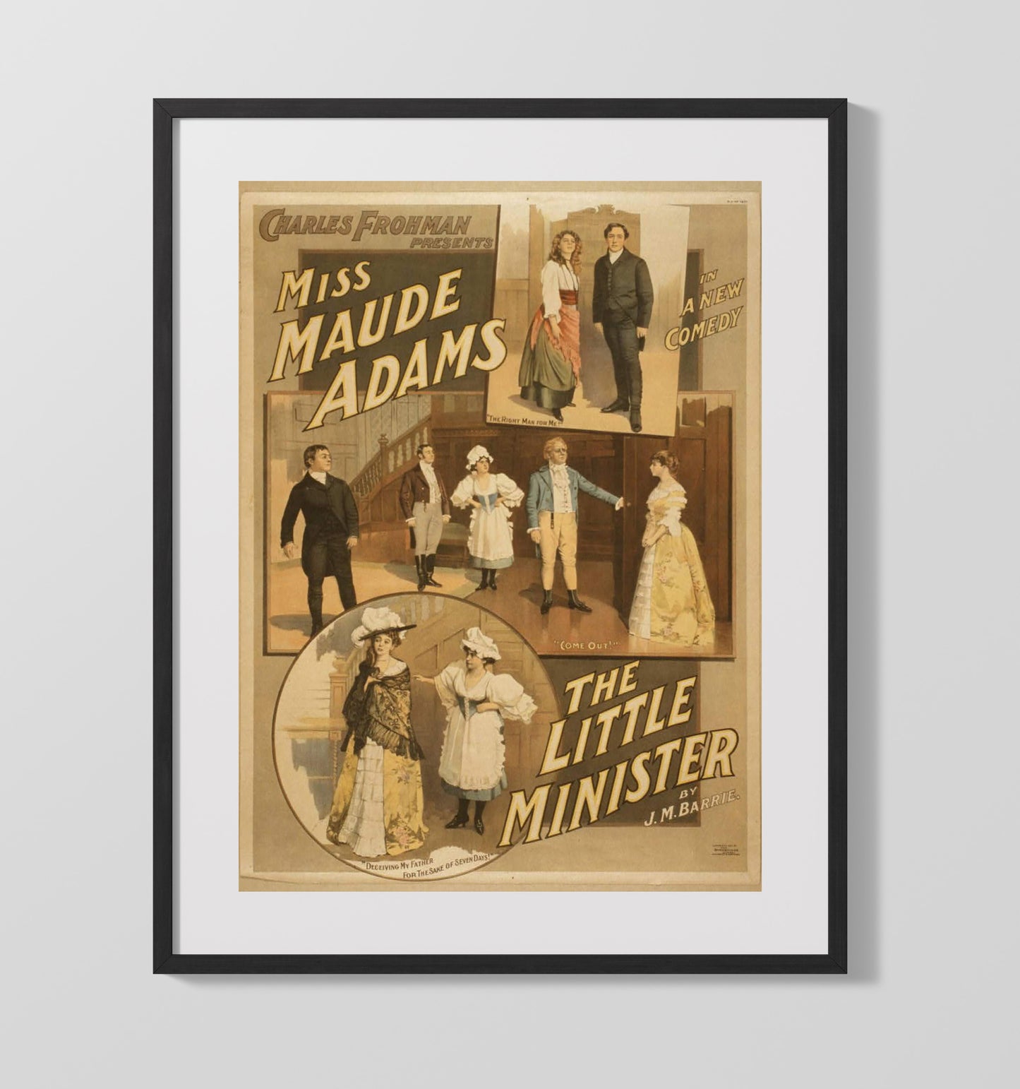 The Little Minister - Classic Stage Production - Theater Poster - 16x20 Gallery Frame