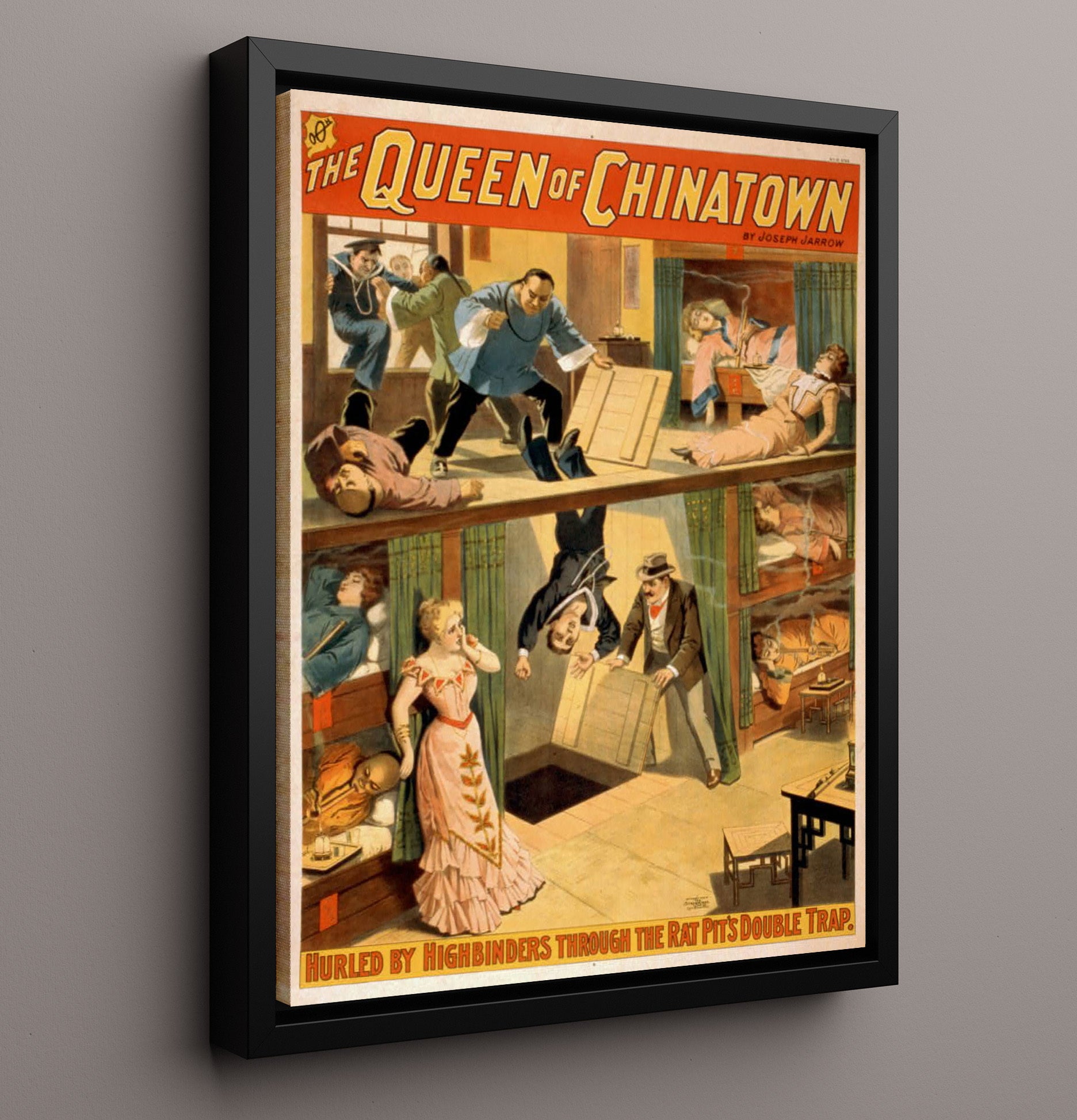 The Queen of Chinatown - Classic Stage Production - Theater Poster - 16x20 Framed Canvas