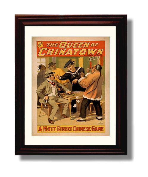 The Queen of Chinatown Game - Classic Stage Production - Theater Poster - 8x10 Beveled Frame