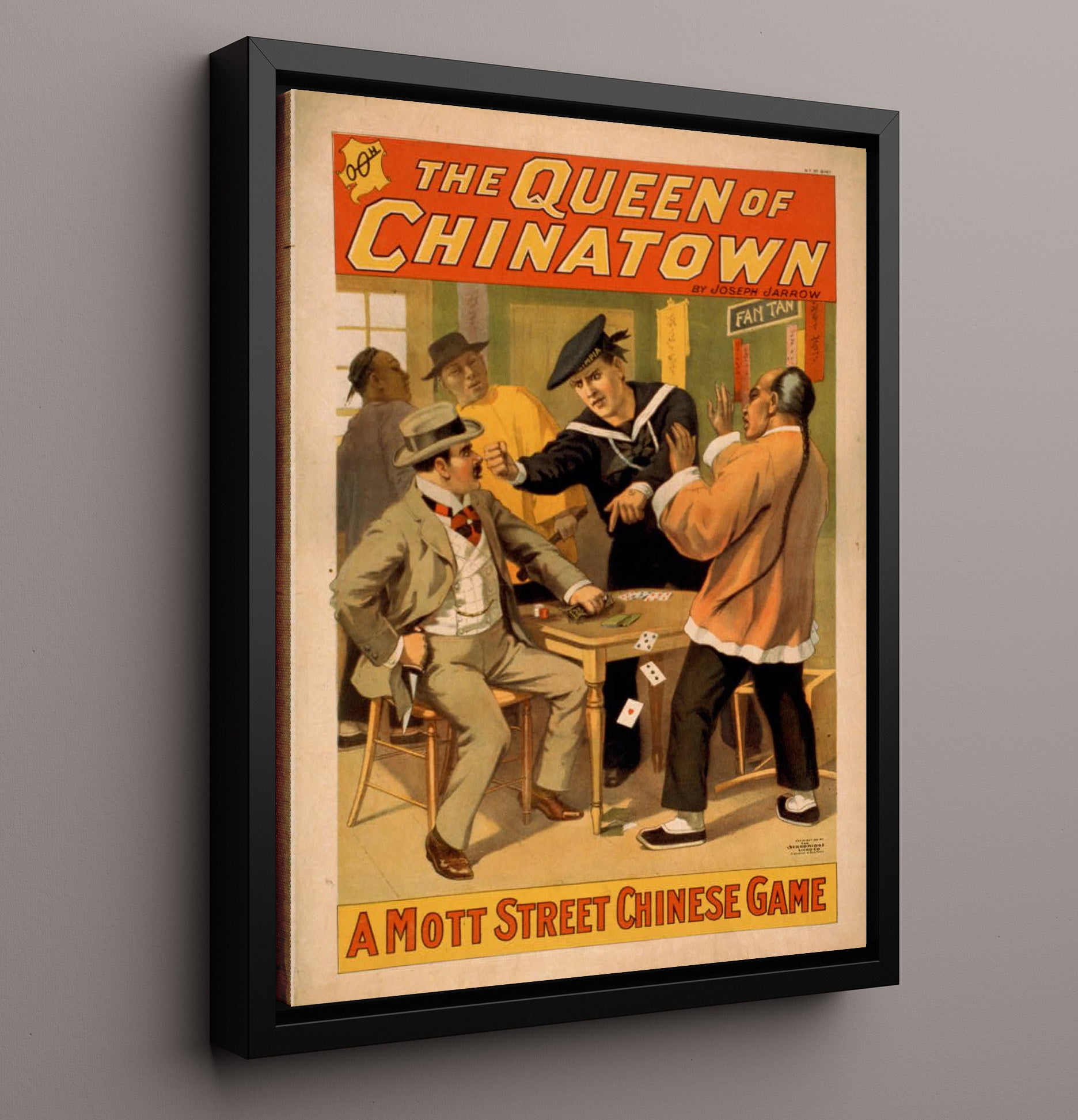 The Queen of Chinatown Game - Classic Stage Production - Theater Poster - 16x20 Framed Canvas