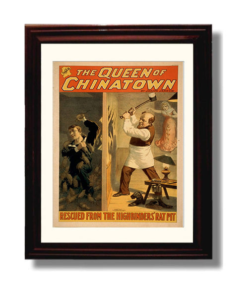 The Queen of Chinatown Rescued - Classic Stage Production - Theater Poster - 8x10 Beveled Frame