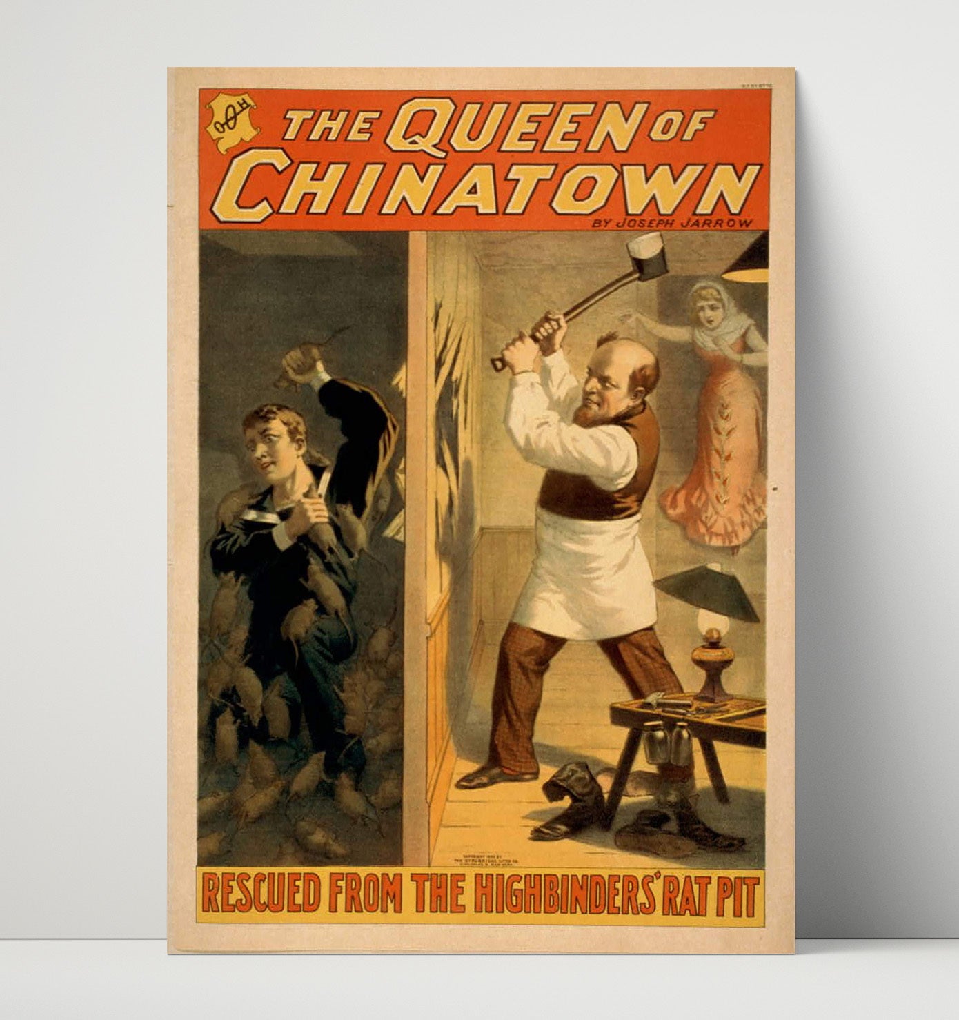 The Queen of Chinatown Rescued - Classic Stage Production - Theater Poster - 16x20 Unframed Print