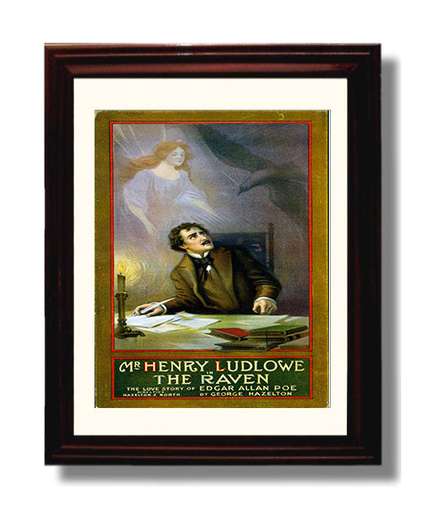 The Raven - Henry Ludlowe in Edgar Allan Poe Drama - Theater Poster - 8x10 Beveled Frame