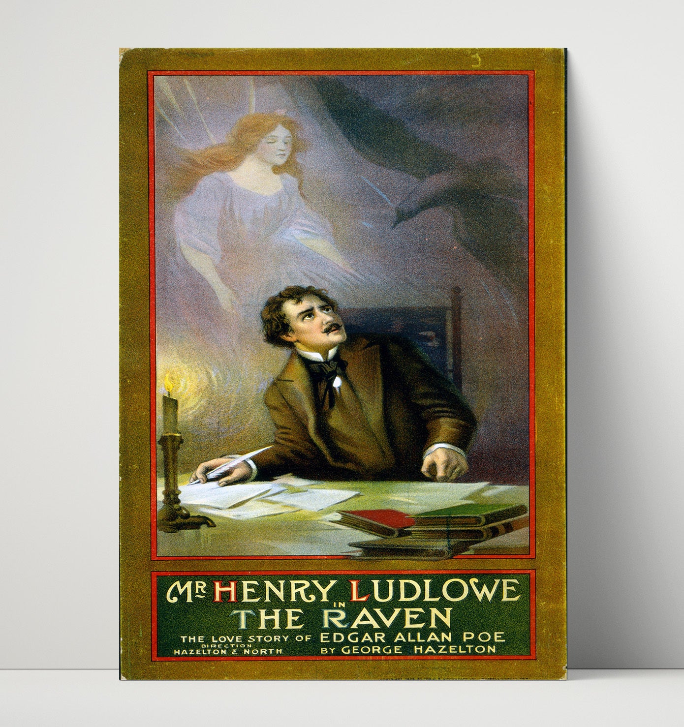 The Raven - Henry Ludlowe in Edgar Allan Poe Drama - Theater Poster - 16x20 Unframed Print