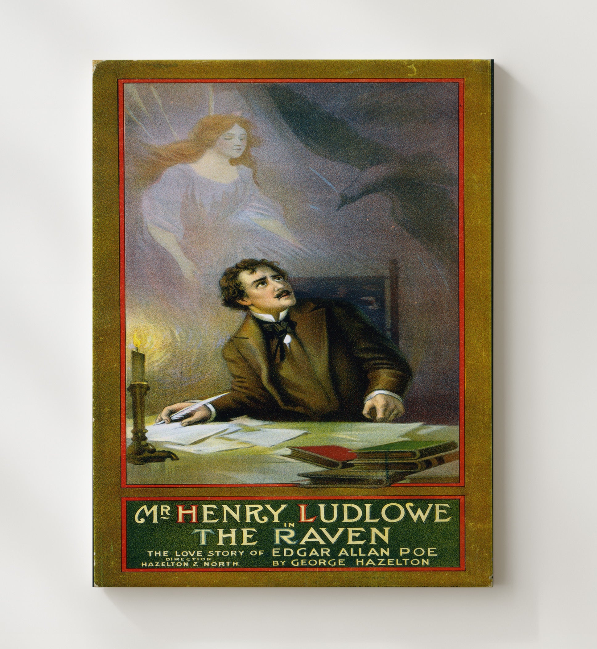 The Raven - Henry Ludlowe in Edgar Allan Poe Drama - Theater Poster - 20x24 Canvas