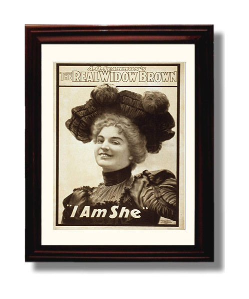 The Real Widow Brown - I Am She - Theater Poster - 8x10 Beveled Frame