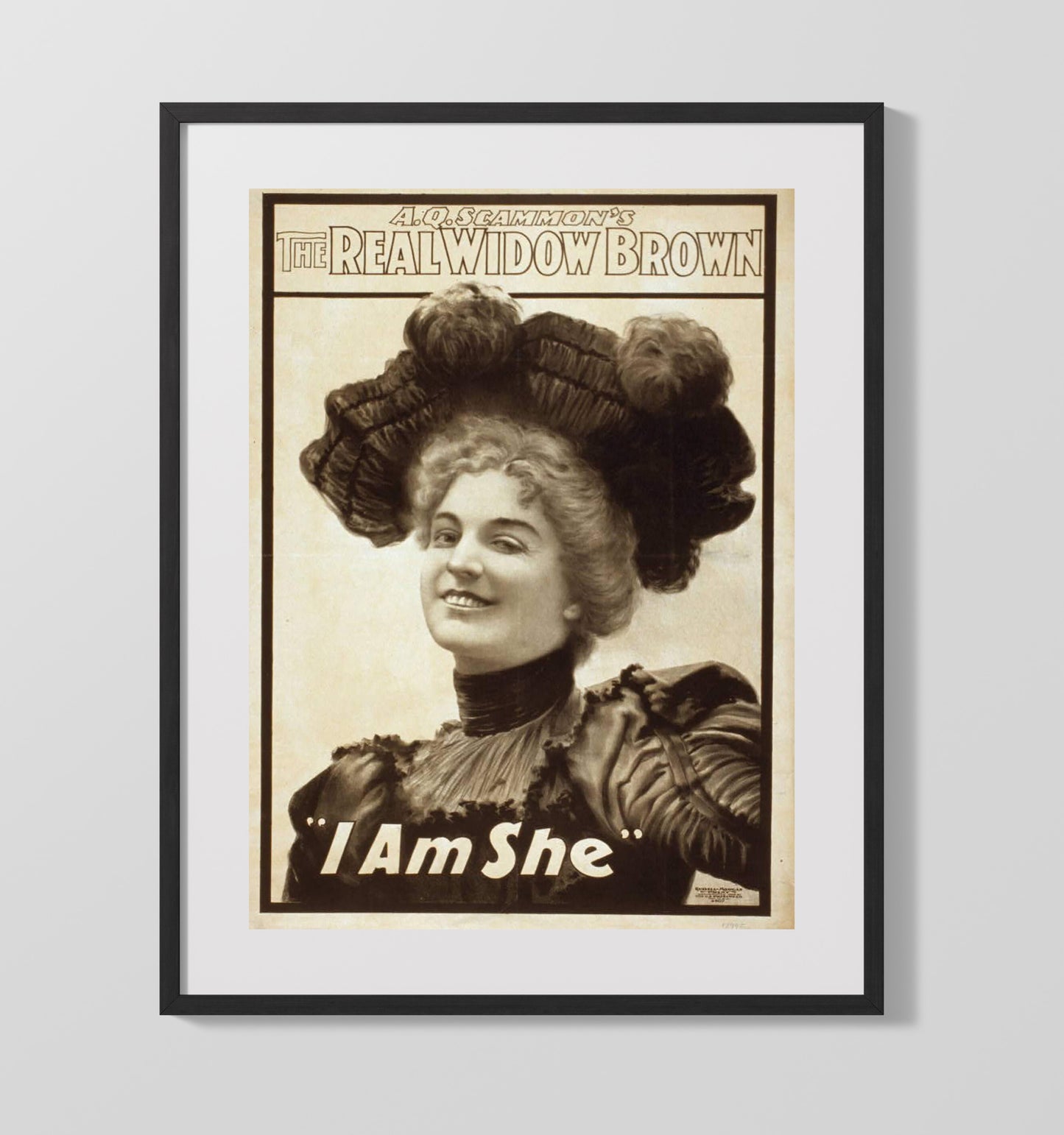 The Real Widow Brown - I Am She - Theater Poster - 16x20 Gallery Frame