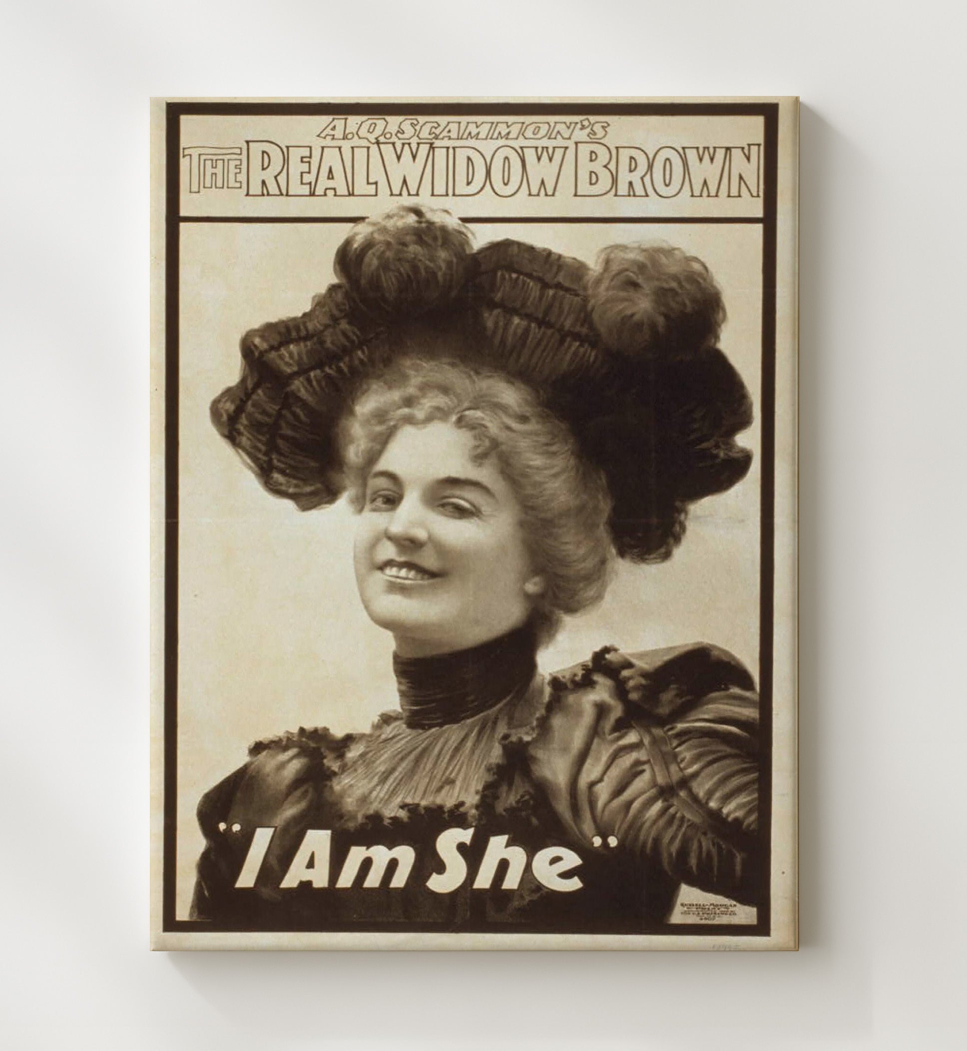 The Real Widow Brown - I Am She - Theater Poster - 20x24 Canvas