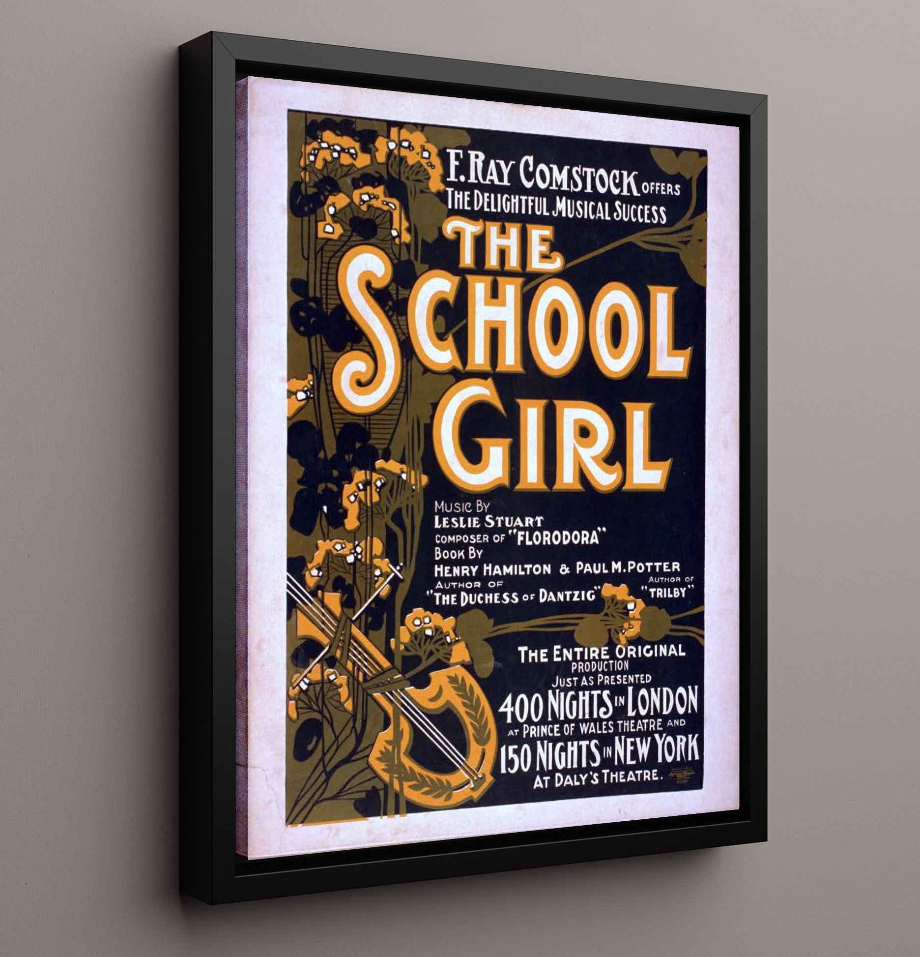 The School Girl - Classic Stage Production - Theater Poster - 16x20 Framed Canvas