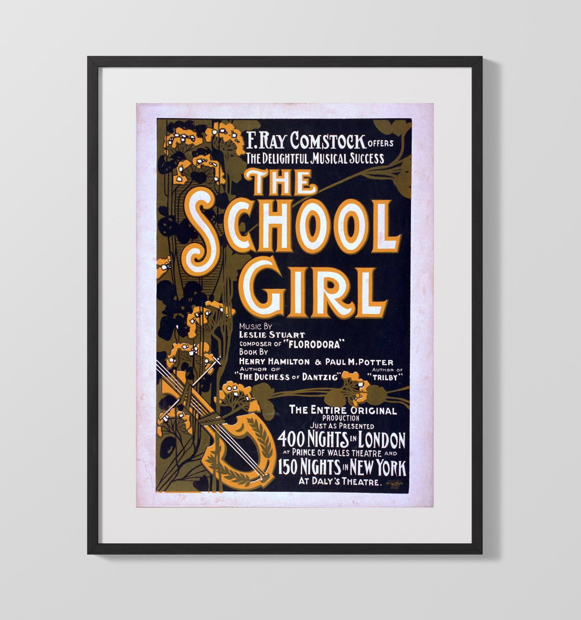 The School Girl - Classic Stage Production - Theater Poster - 16x20 Gallery Frame