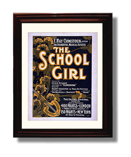 The School Girl - Classic Stage Production - Theater Poster - 8x10 Beveled Frame