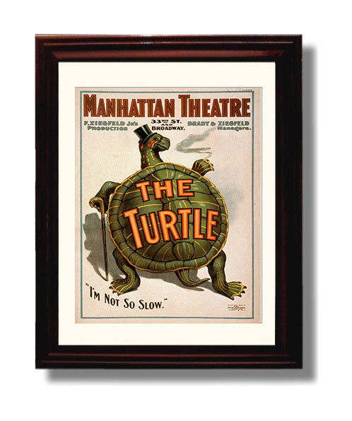 The Turtle - Classic Stage Production - Theater Poster - 8x10 Beveled Frame