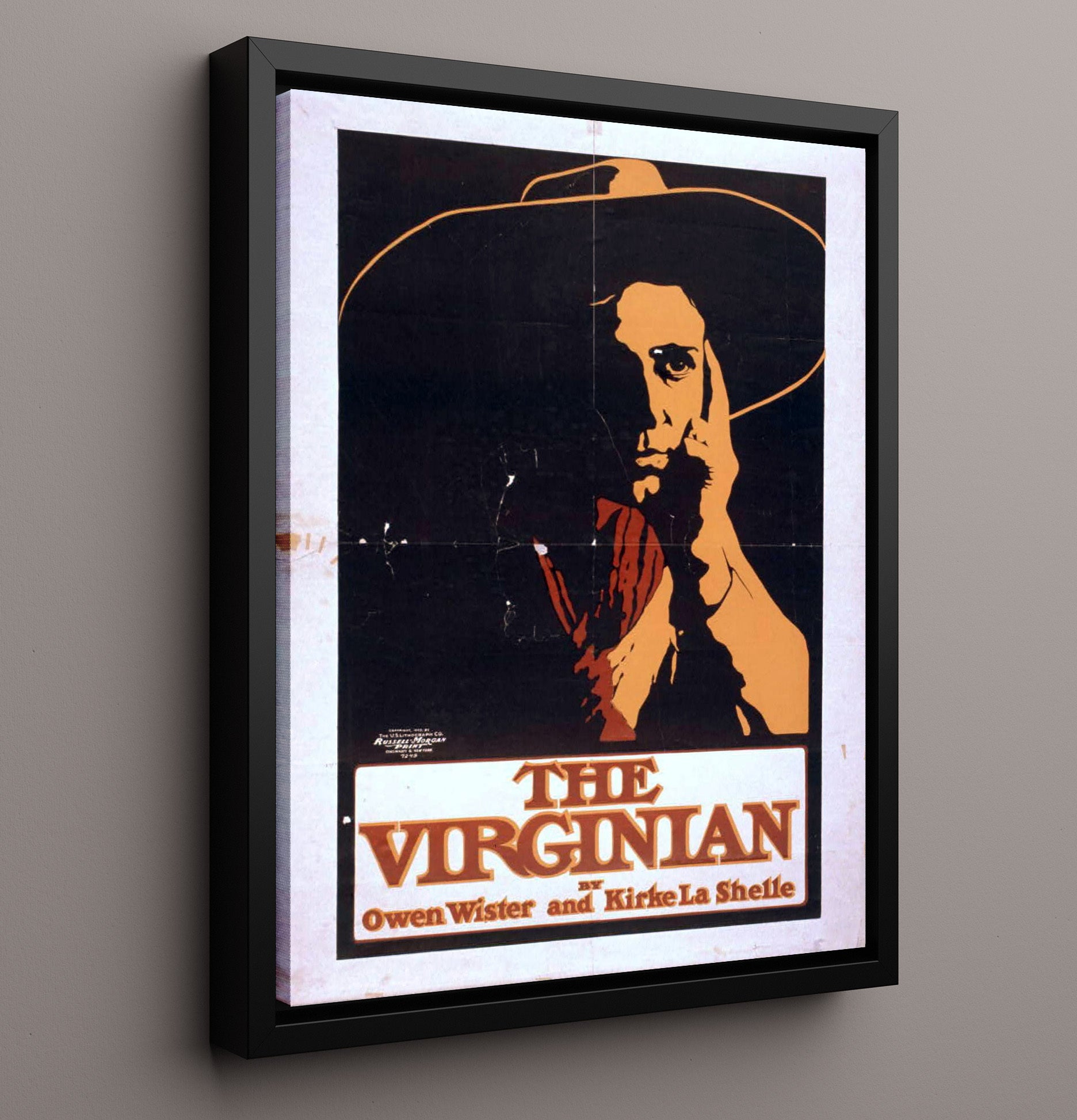 The Virginian - Classic Stage Production - Theater Poster - 16x20 Framed Canvas