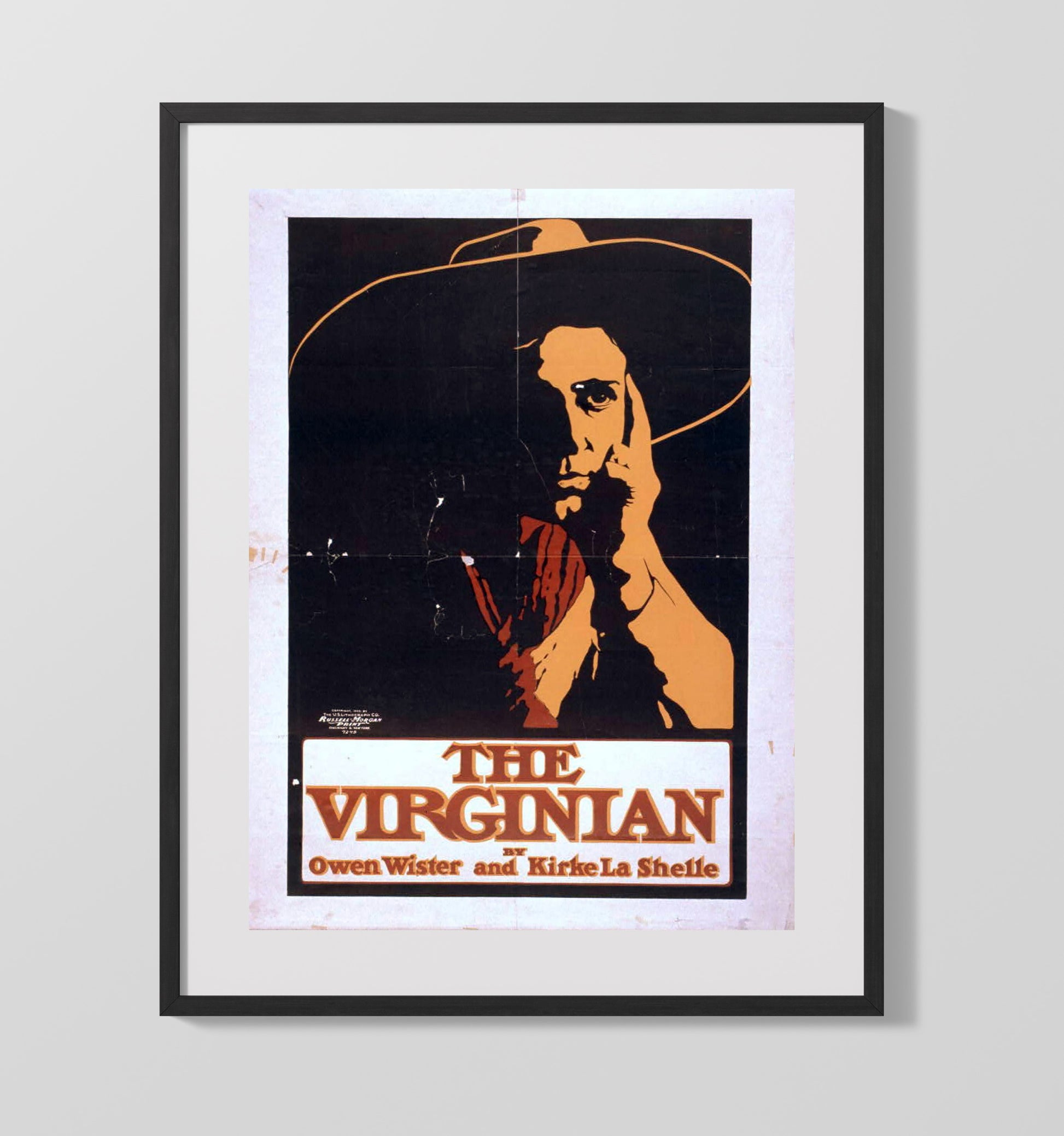 The Virginian - Classic Stage Production - Theater Poster - 16x20 Gallery Frame
