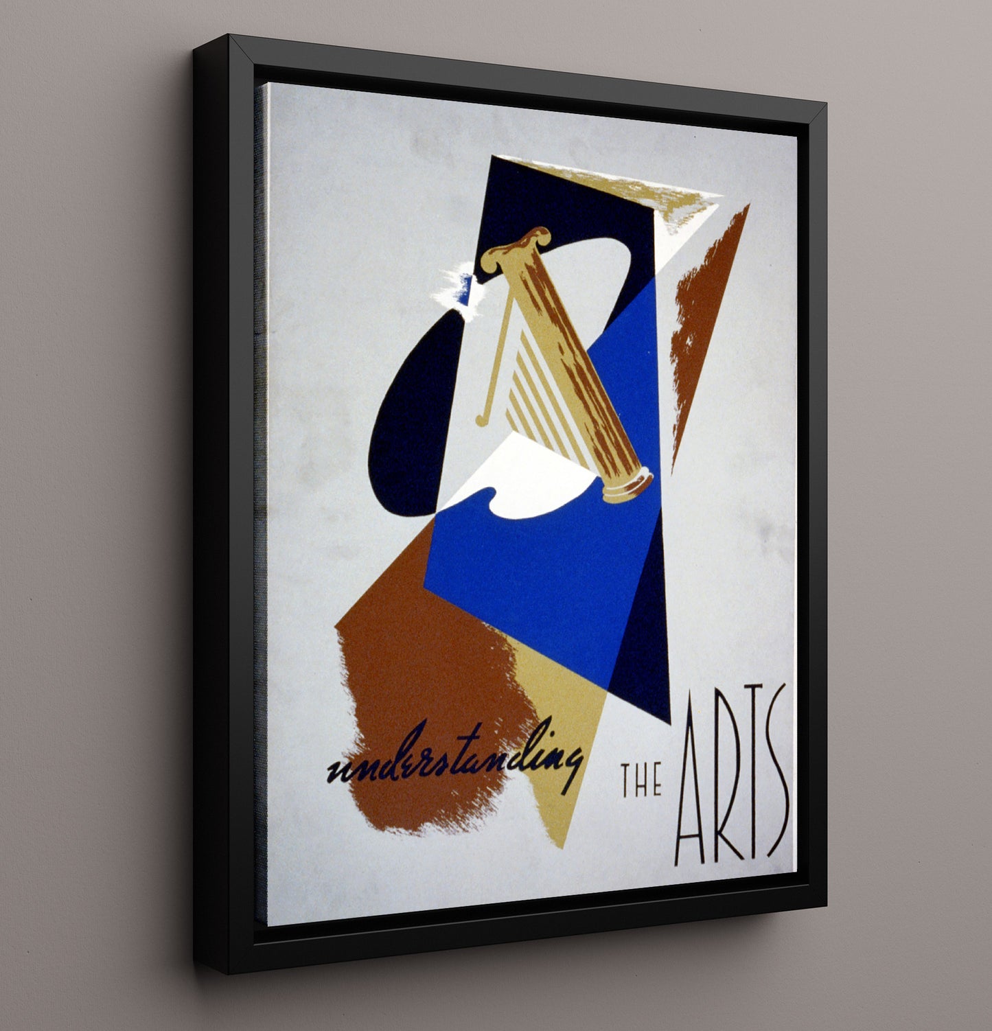 Understanding the Arts - Abstract Harp Design - Theater Poster - 16x20 Framed Canvas