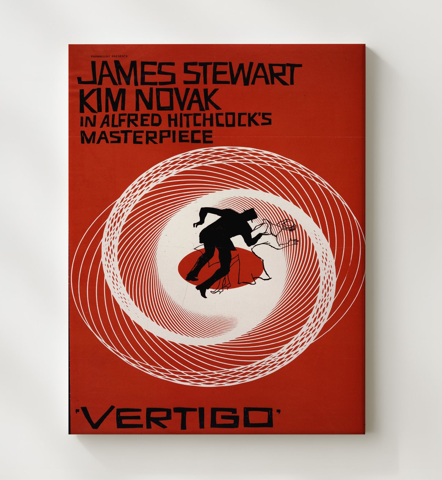 Vertigo - Alfred Hitchcock Masterpiece - Theater Poster - 20x24 Canvas