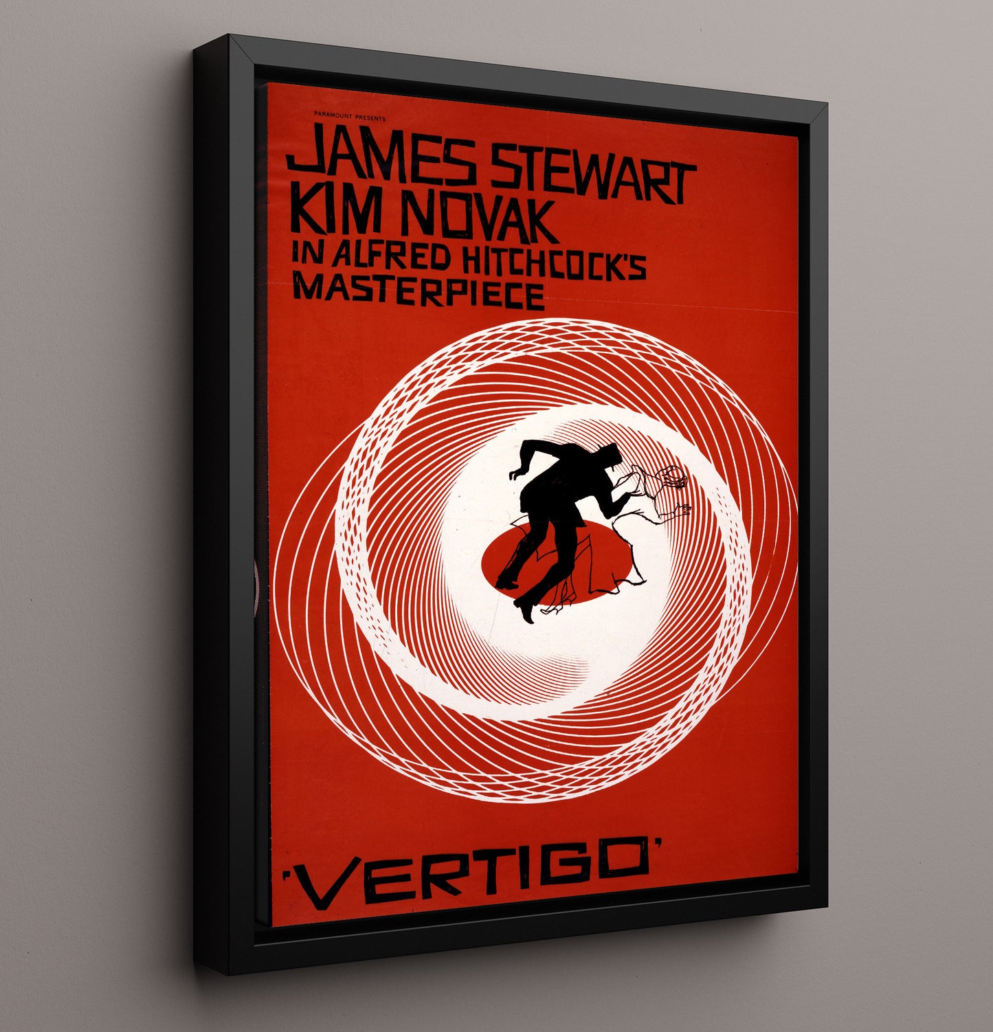 Vertigo - Alfred Hitchcock Masterpiece - Theater Poster - 16x20 Framed Canvas