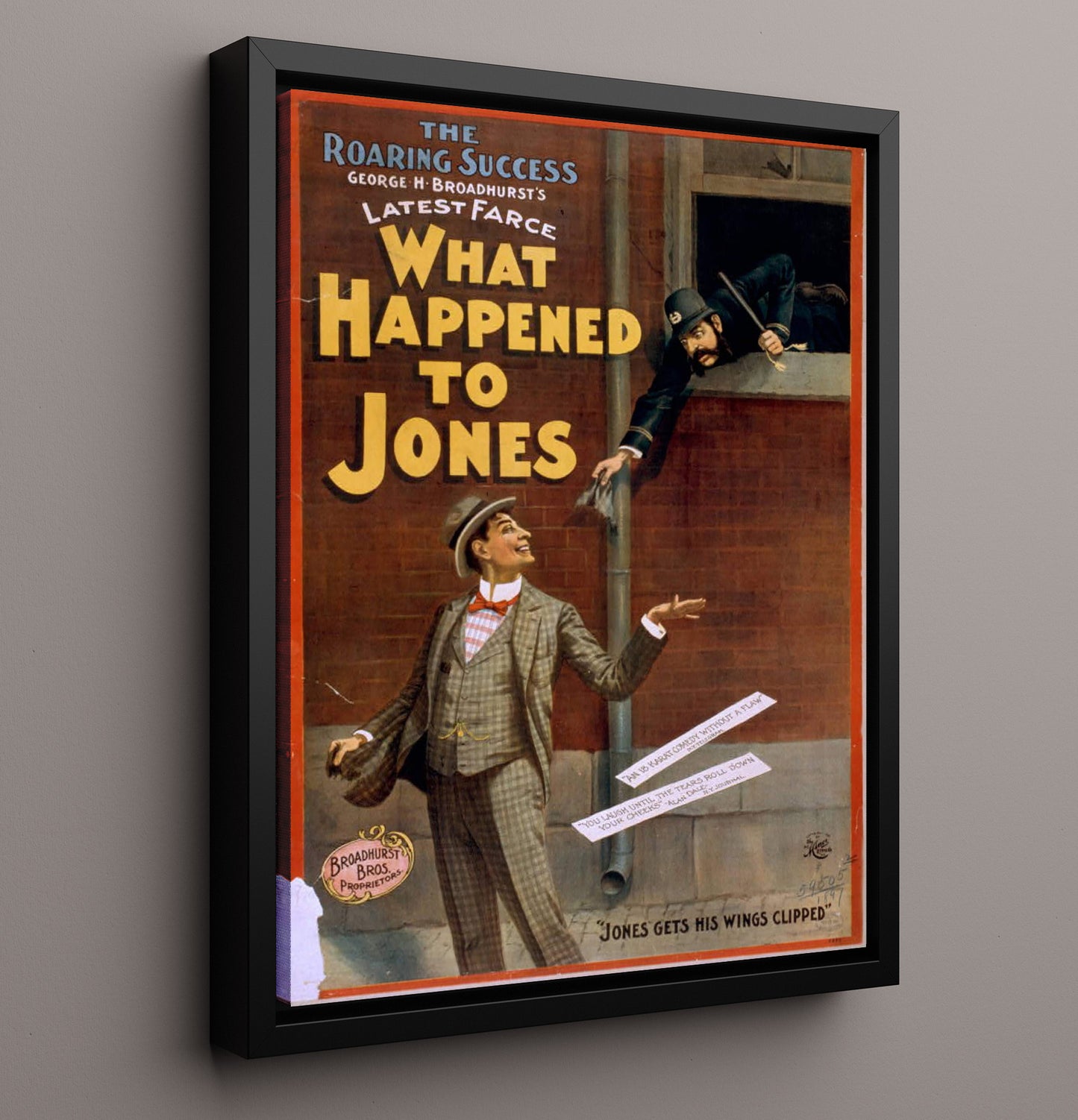 What Happened to Jones - Classic Stage Production - Theater Poster - 16x20 Framed Canvas