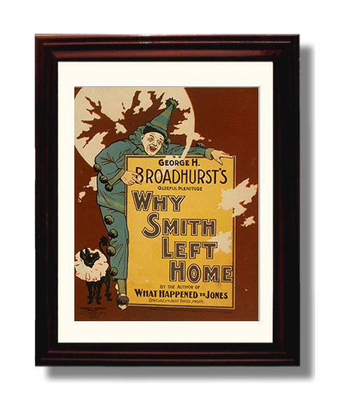 Why Smith Left Home - Classic Stage Production - Theater Poster - 8x10 Beveled Frame