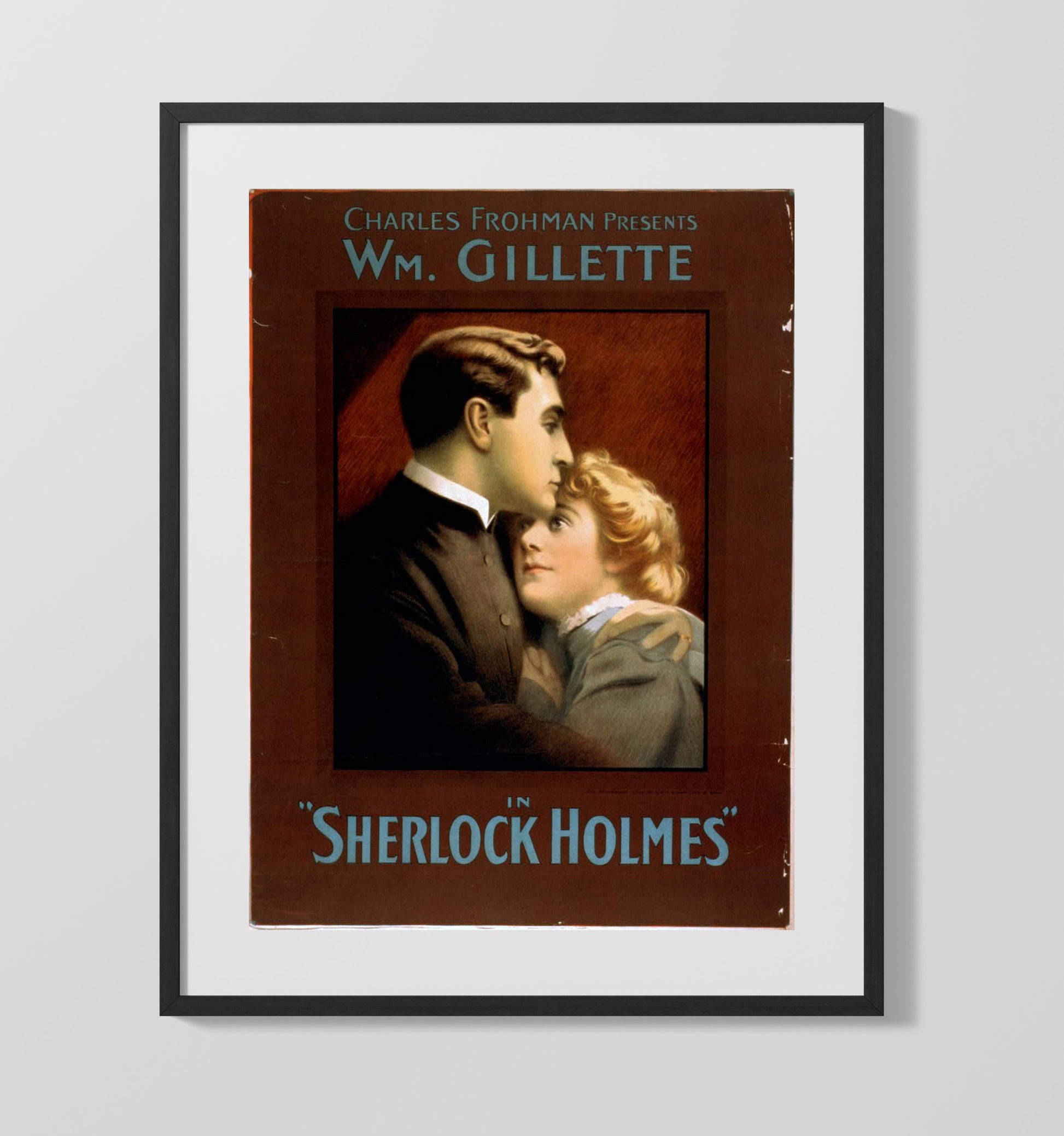 Wm Gillette Sherlock Holmes - Classic Stage Production - Theater Poster - 16x20 Gallery Frame