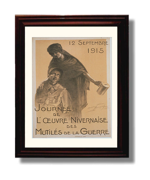 Vintage War Poster - 12 Sept 1915 Vintage War Wall Art - 8x10 Beveled Frame