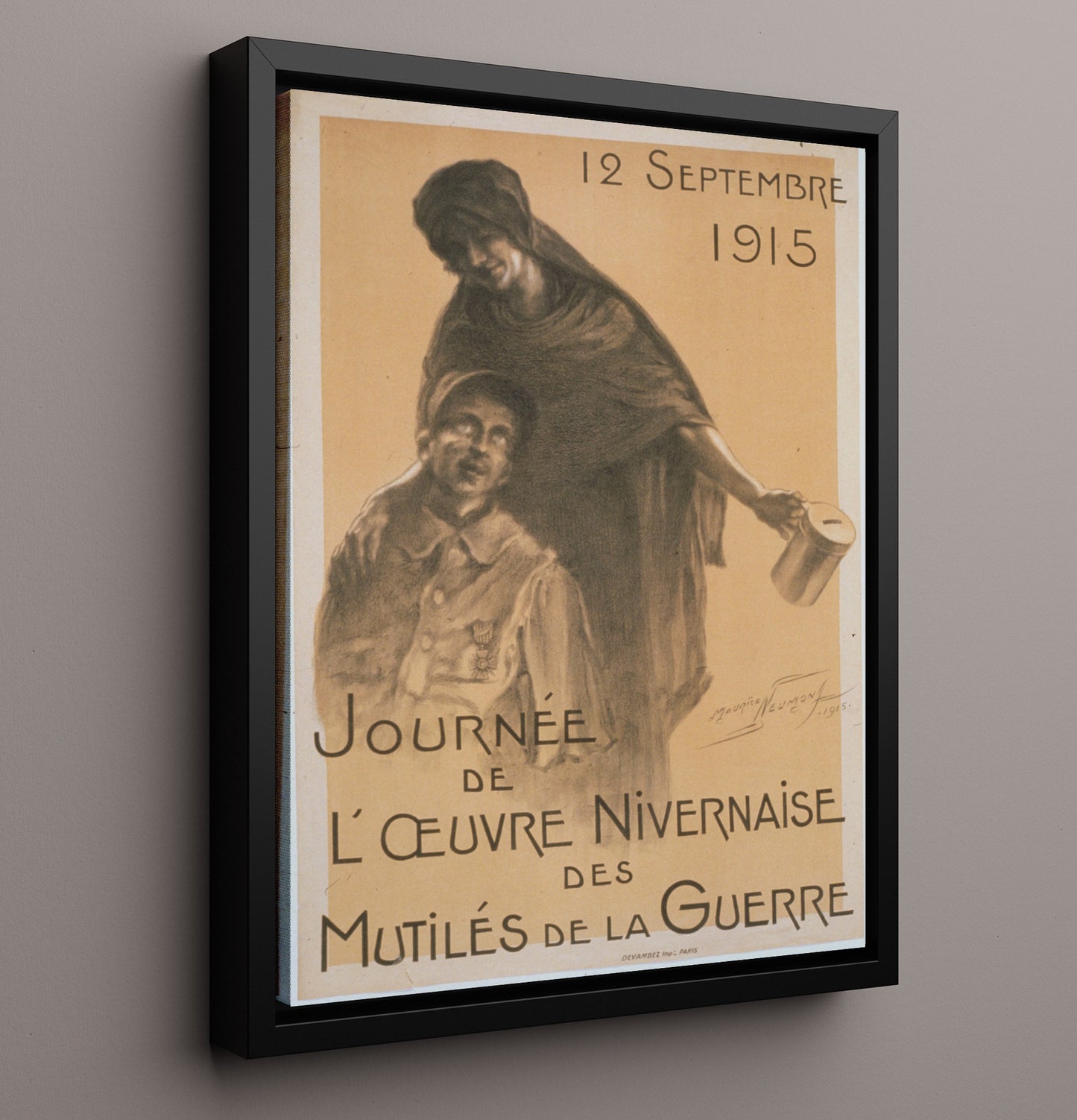 Vintage War Poster - 12 Sept 1915 Vintage War Wall Art - 16x20 Framed Canvas