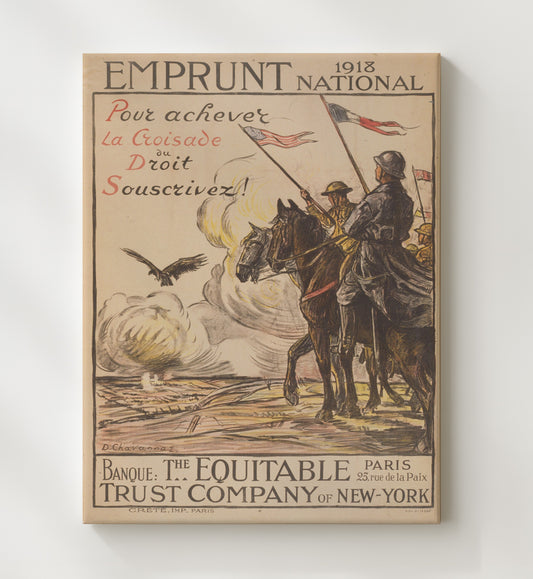 1918 National 1st Equitable Trust Co of NY vintage war poster canvas wall art 20x24 Canvas