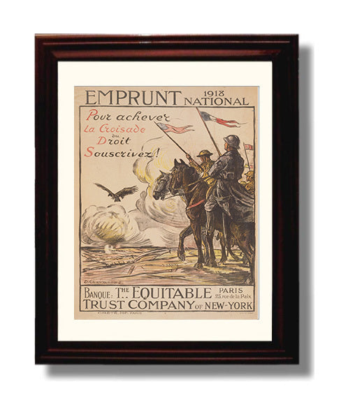 1918 National 1st Equitable Trust Co of NY war poster wall art 8x10 Beveled Frame