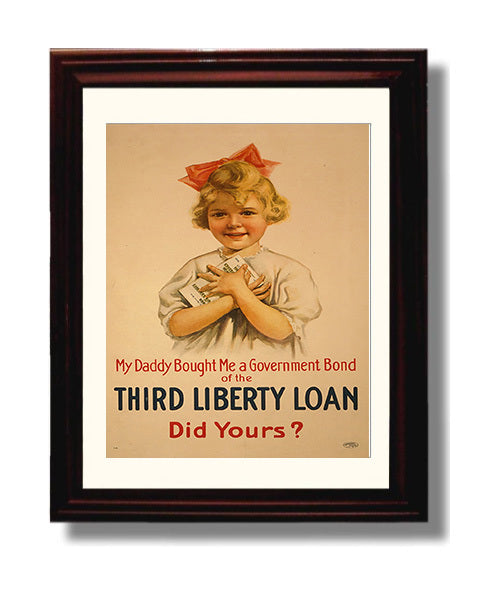 3rd Liberty Loan by Daddy war poster wall art 8x10 Beveled Frame