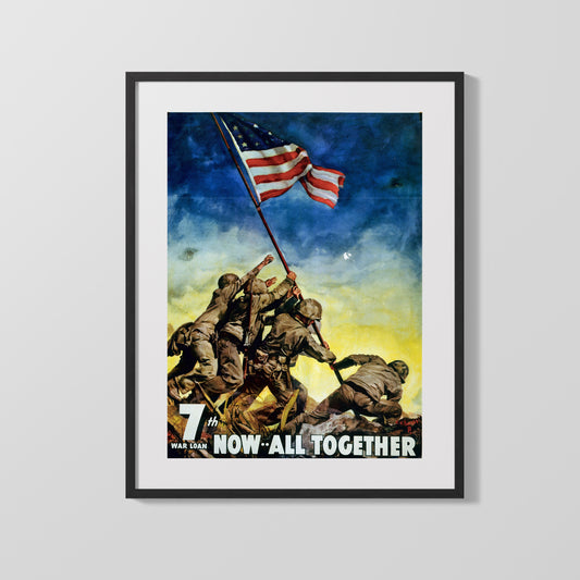 Vintage War Poster - 7th War Loan Now All Together