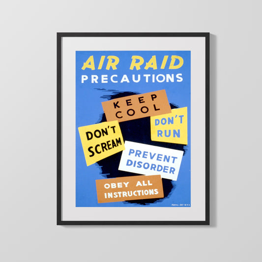 Vintage War Poster - Air Raid Tips - KeepCool