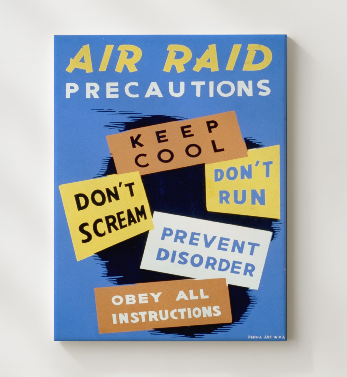 Air Raid Tips - Keep Cool war poster wall art 20x24 Canvas