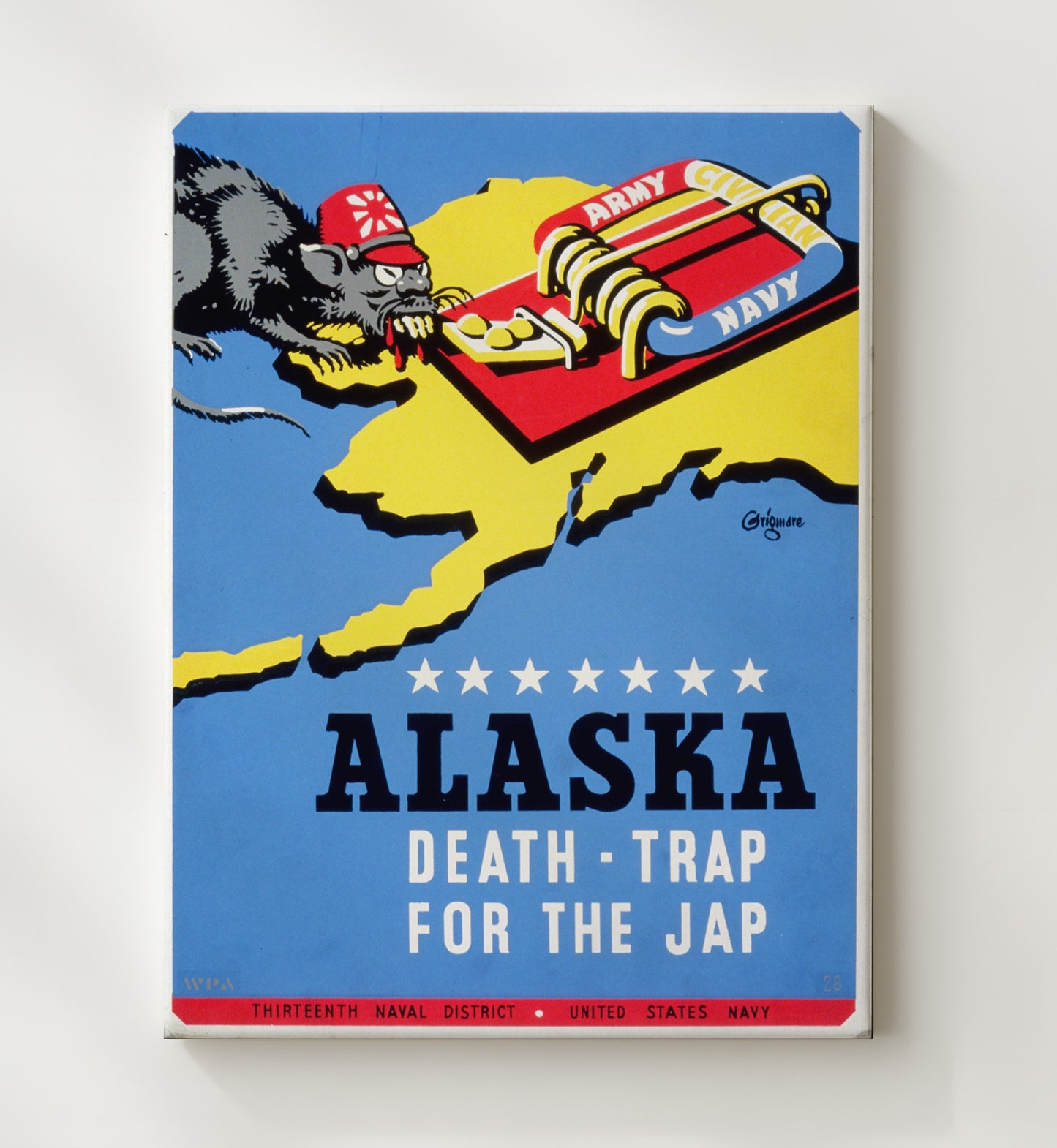 Alaska the Death Trap war poster wall art 20x24 Canvas