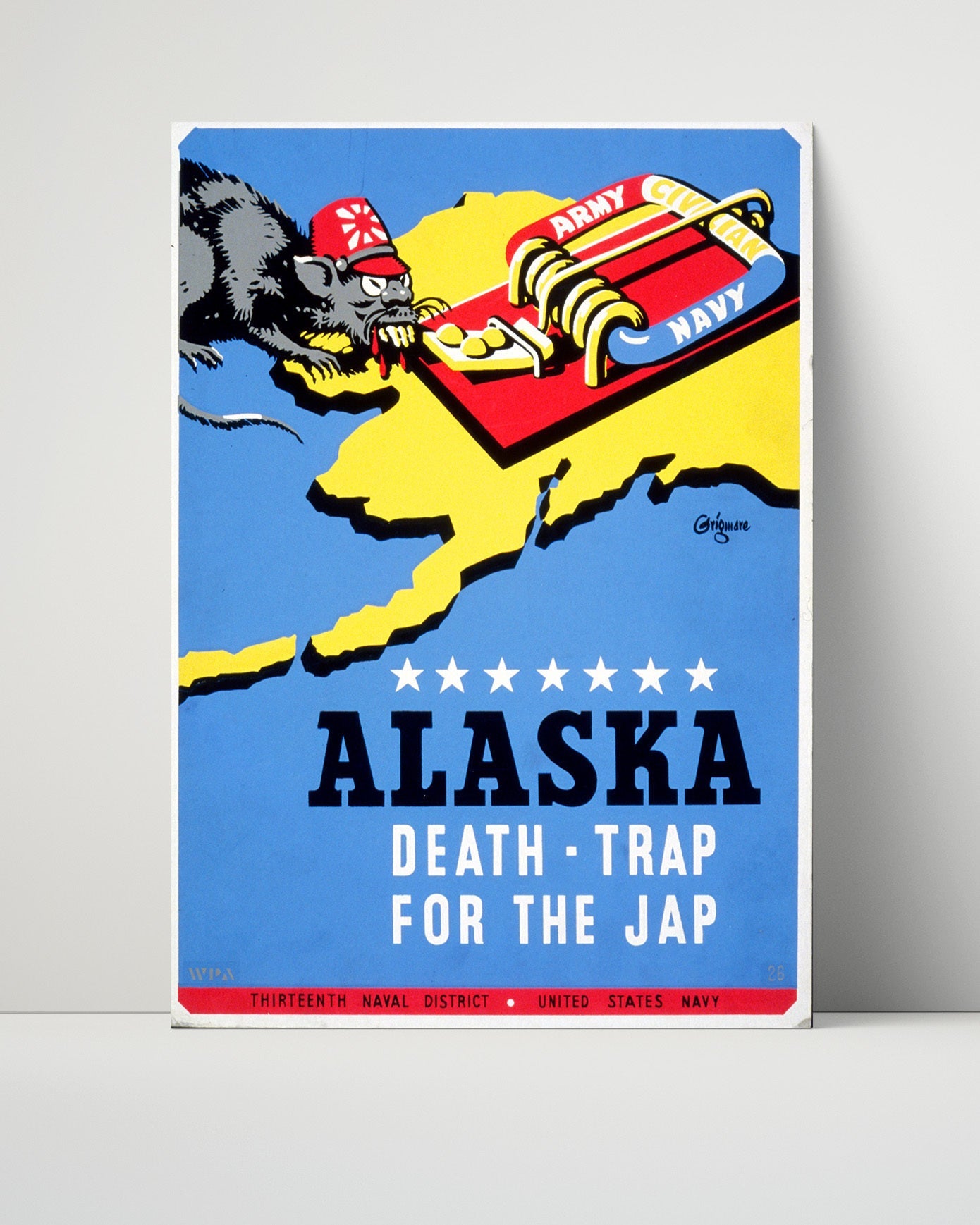 Vintage War Poster Unframed- Alaska the Death Trap