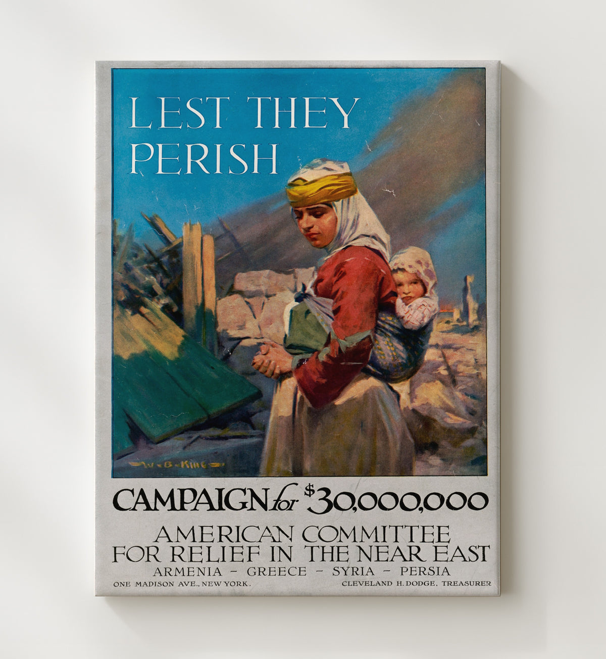 American Committee for Relief in the Near East vintage war poster canvas wall art 20x24 Canvas
