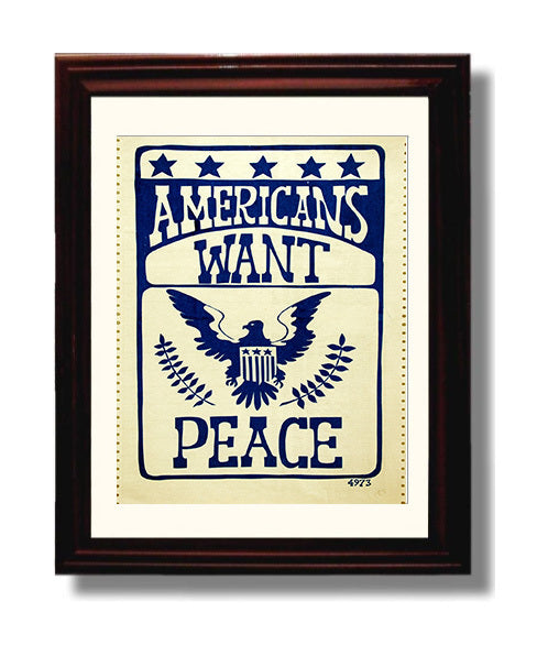 Americans Want Peace - Eagle Speaks war poster wall art 8x10 Beveled Frame