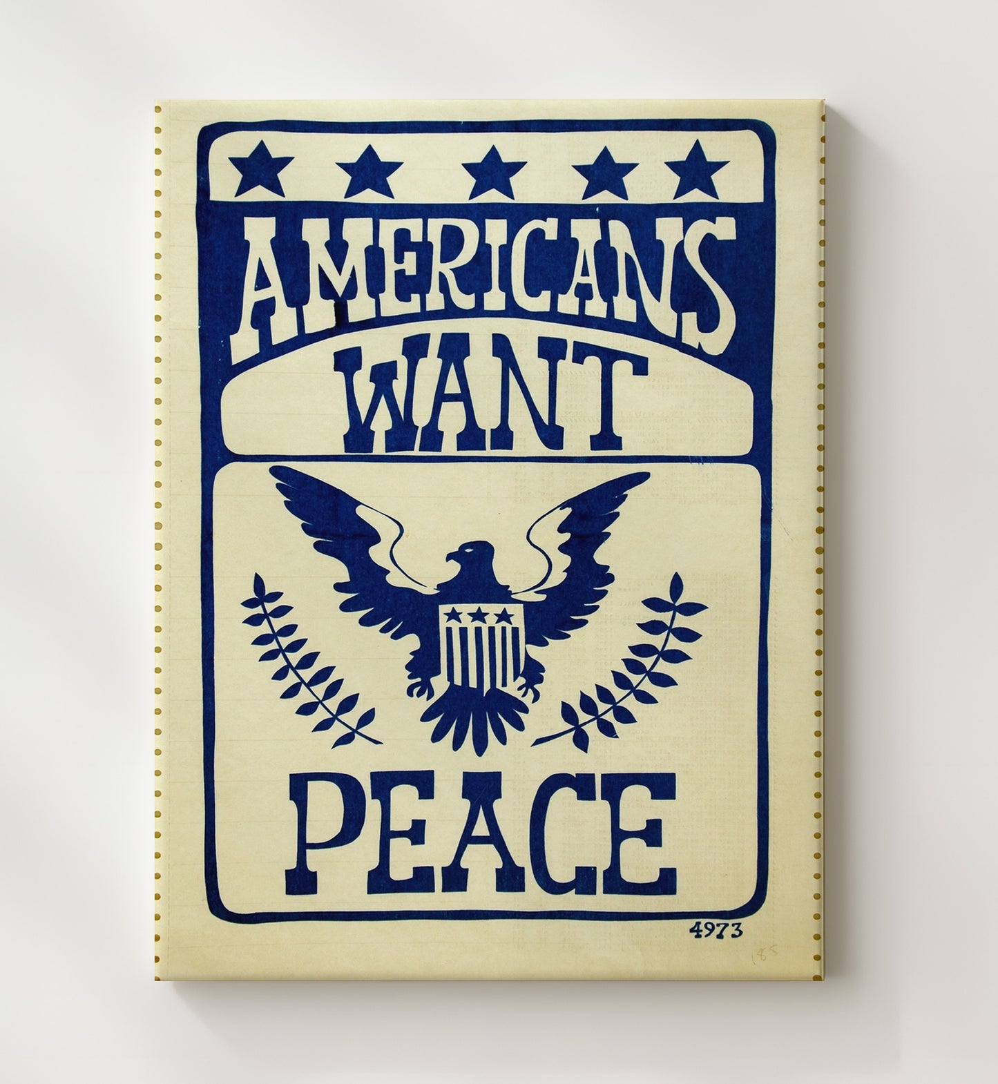 Americans Want Peace - Eagle Speaks vintage war canvas 20x24