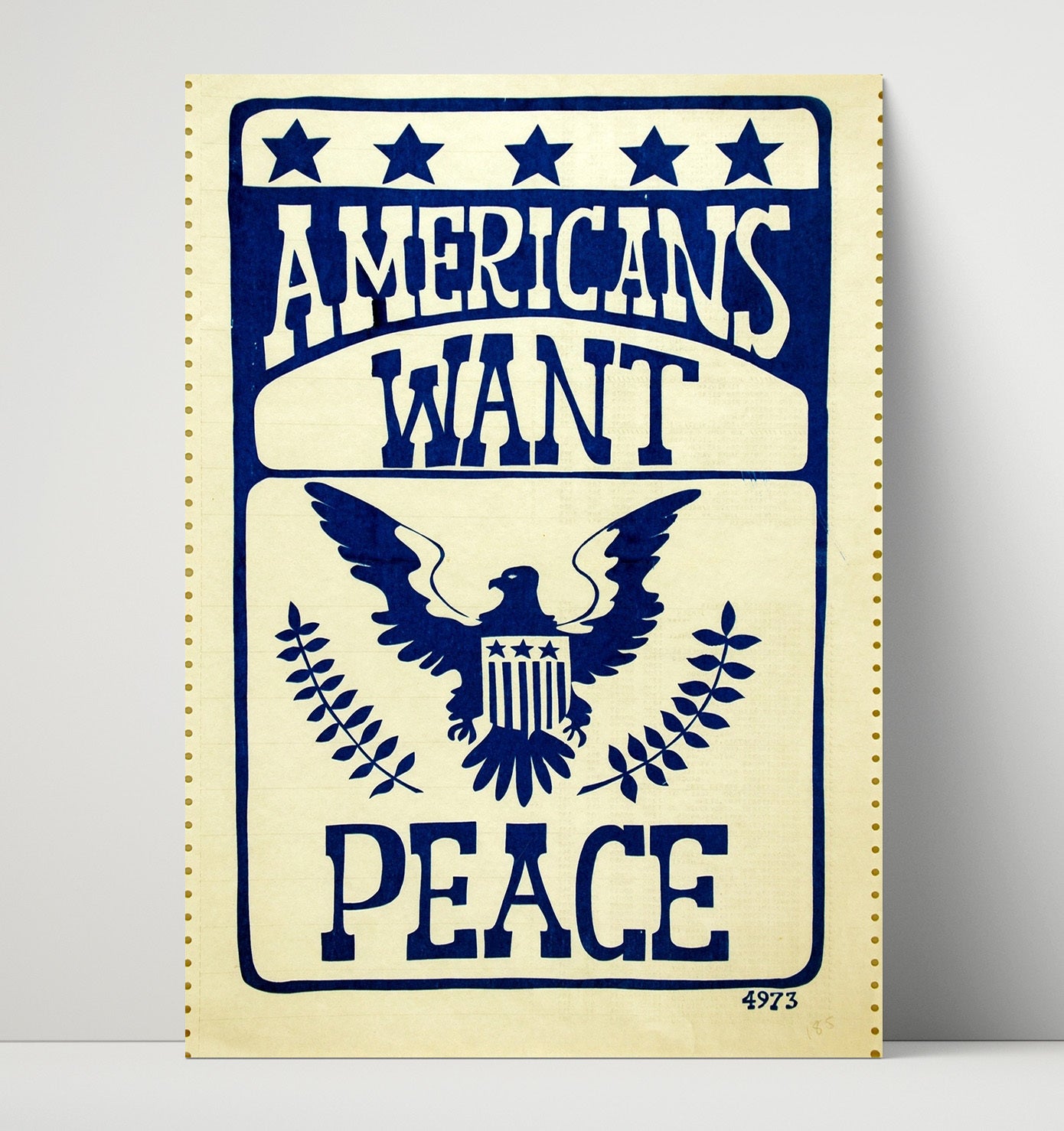 Vintage War Poster - Americans Want Peace - Eagle Speaks Vintage War Wall Art - 16x20 Unframed Print