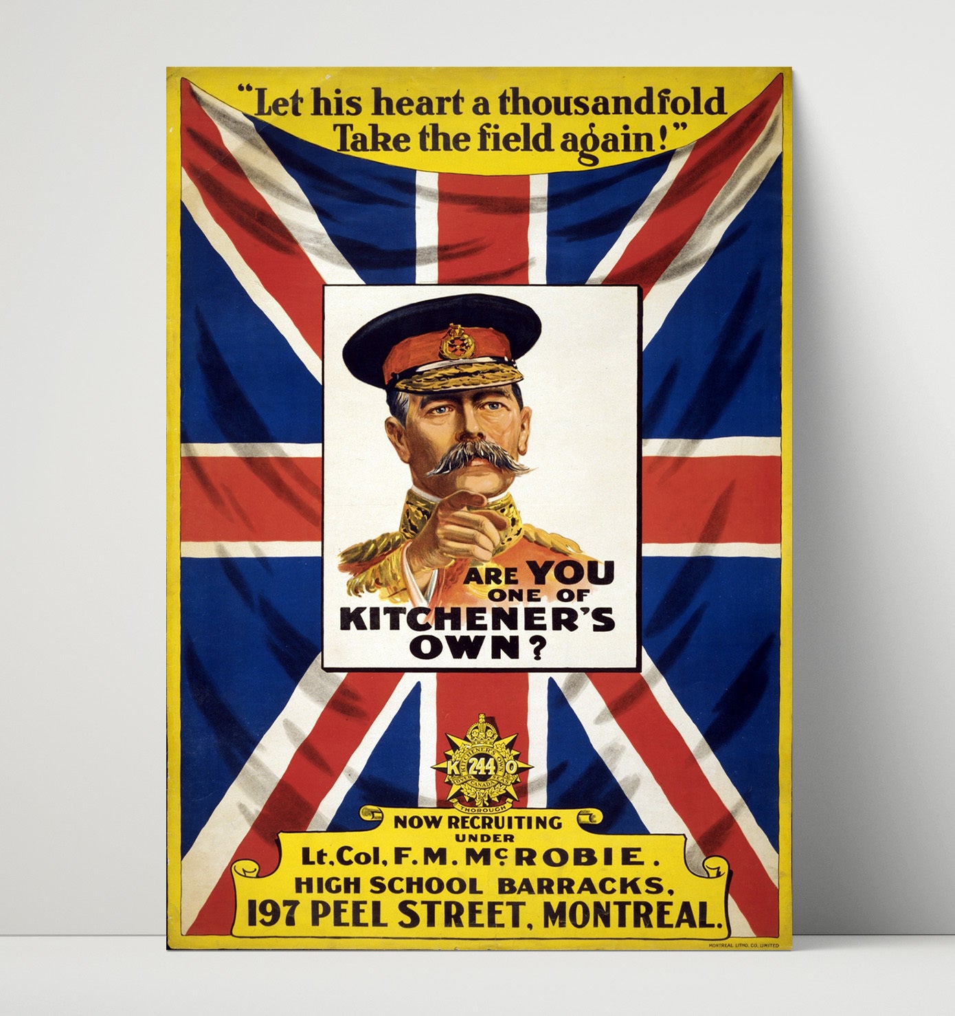 Vintage War Poster - Are You One of Kitchners Own Vintage War Wall Art - 16x20 Unframed Print
