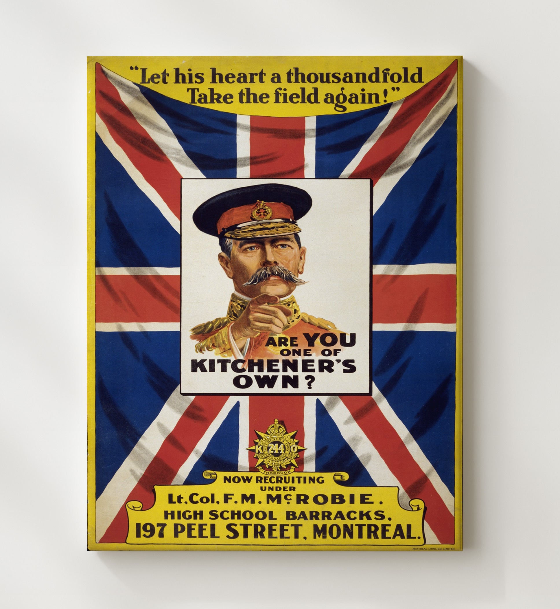 Vintage War Poster - Are You One of Kitchners Own Vintage War Wall Art - 20x24 Canvas