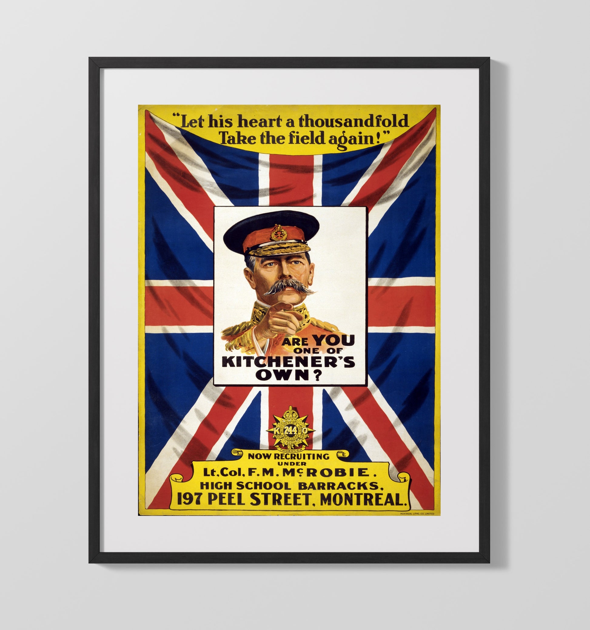 Vintage War Poster - Are You One of Kitchners Own Vintage War Wall Art - 16x20 Gallery Frame