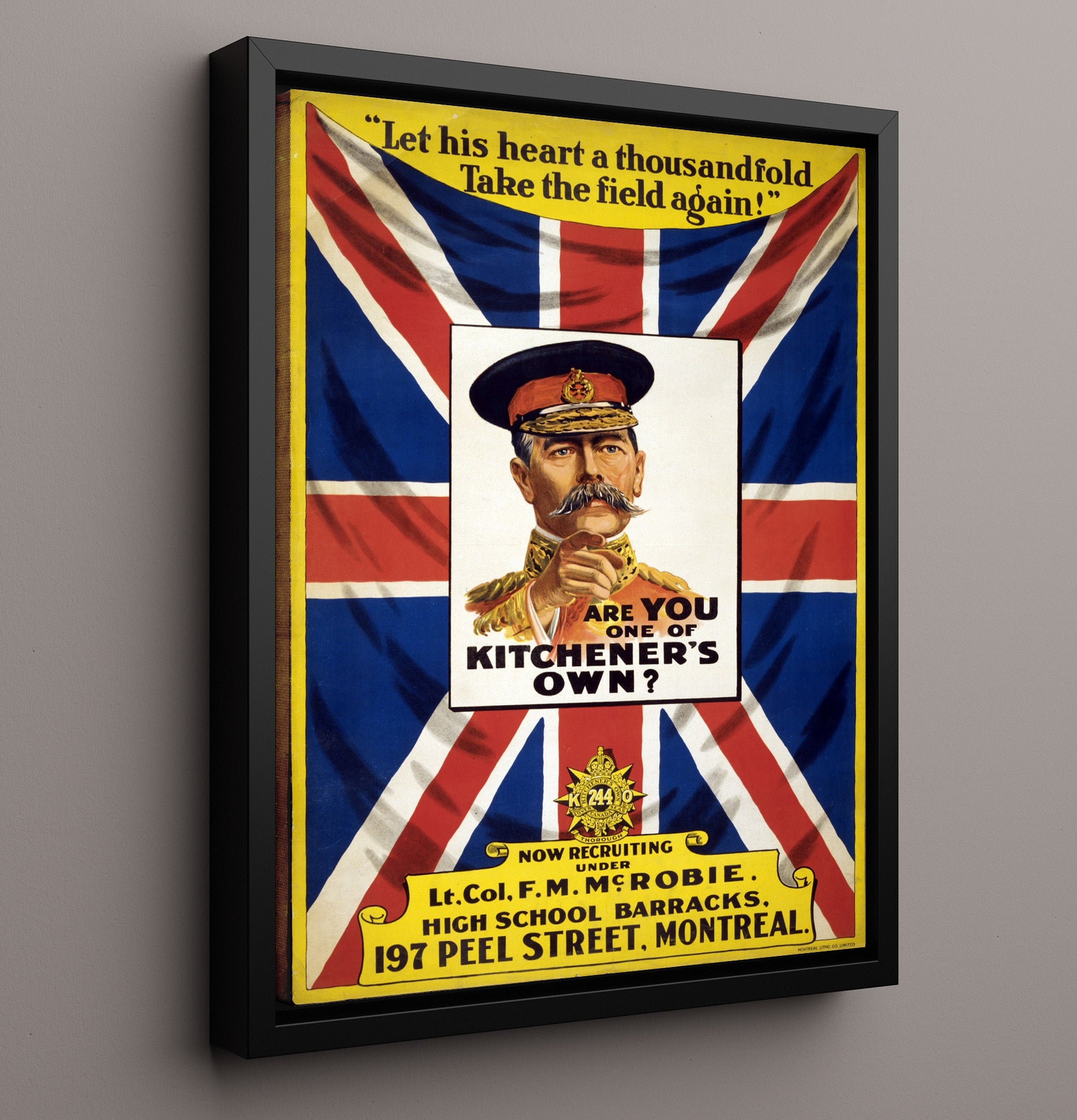 Vintage War Poster - Are You One of Kitchners Own Vintage War Wall Art - 16x20 Framed Canvas