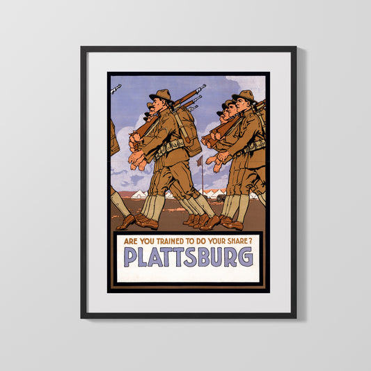 Vintage War Poster - Are You Trained to Do Your Share Plattsburg