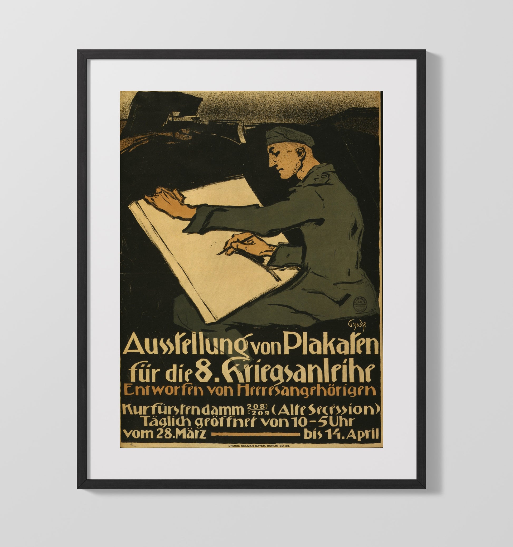 Vintage War Poster - Ausstellung von Plakaten Vintage War Wall Art - 16x20 Gallery Frame