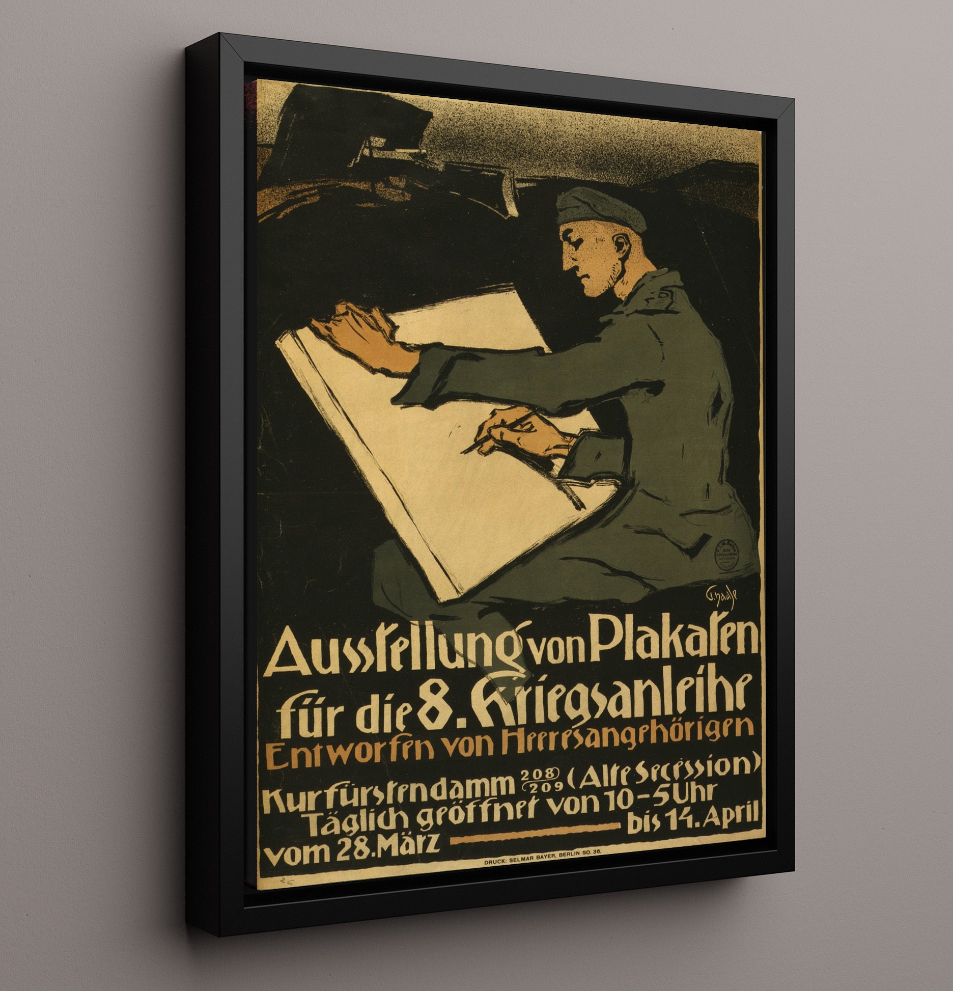 Ausstellung von Plakaten war poster wall art 16x20 Framed Canvas