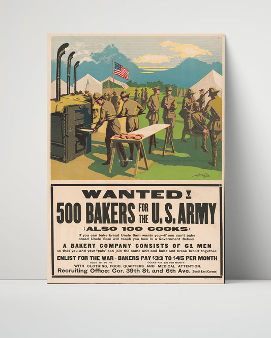 Vintage War Poster Unframed- Bakers Wanted - Rise to Victory