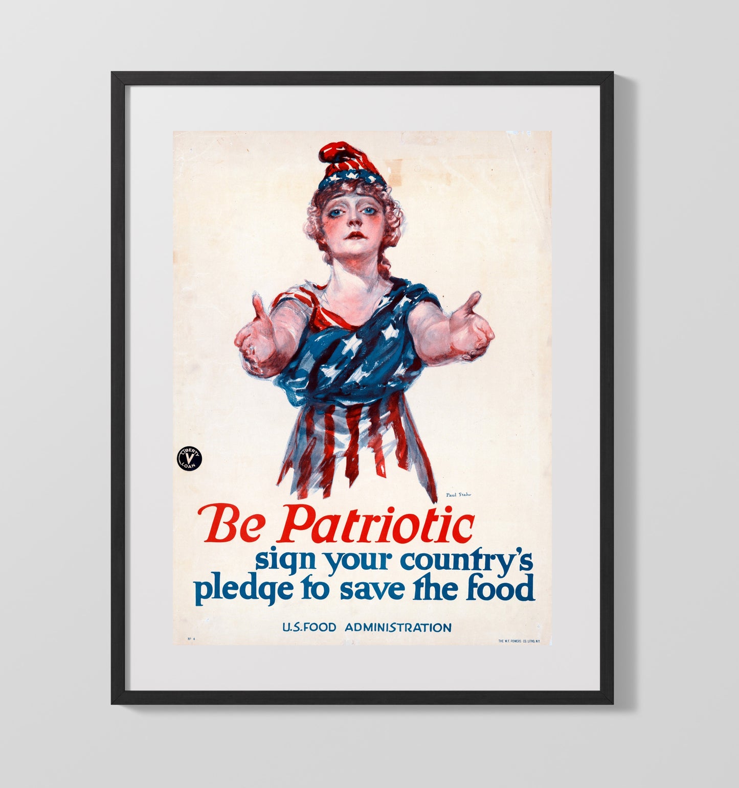 Be Patriotic Sign Your Pledge to Save Food war poster wall art 16x20 Gallery Frame