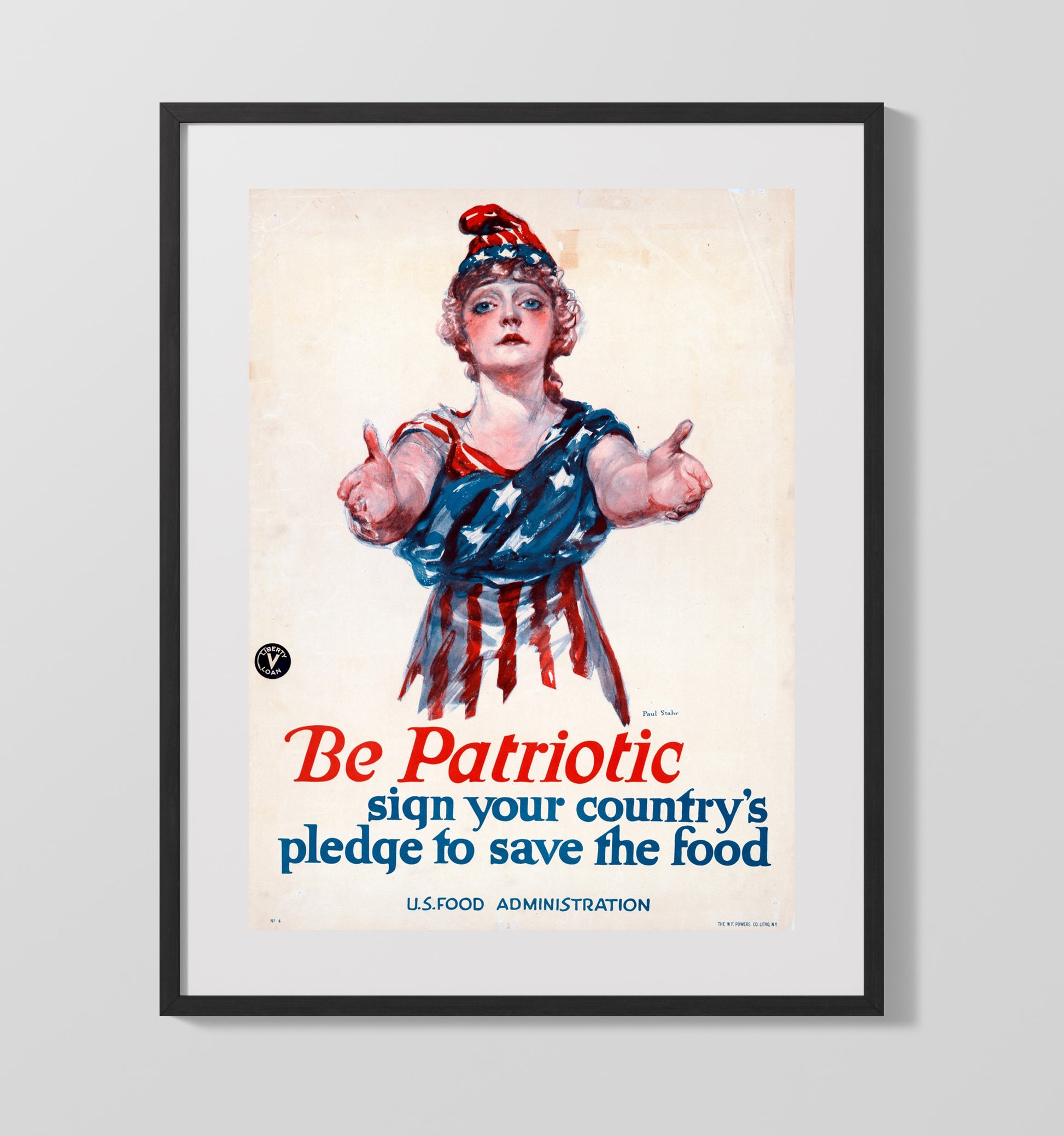 Be Patriotic Sign Your Pledge to Save Food war poster wall art 16x20 Gallery Frame