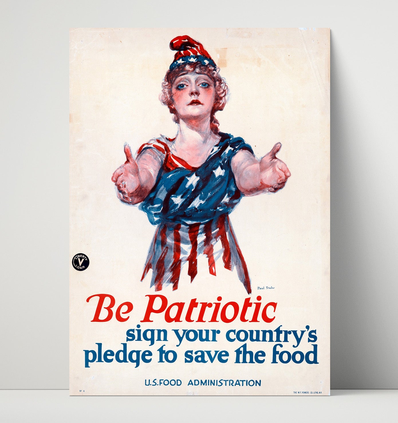 Vintage War Poster - Be Patriotic Sign Your Pledge to Save Food Vintage War Wall Art - 16x20 Unframed Print